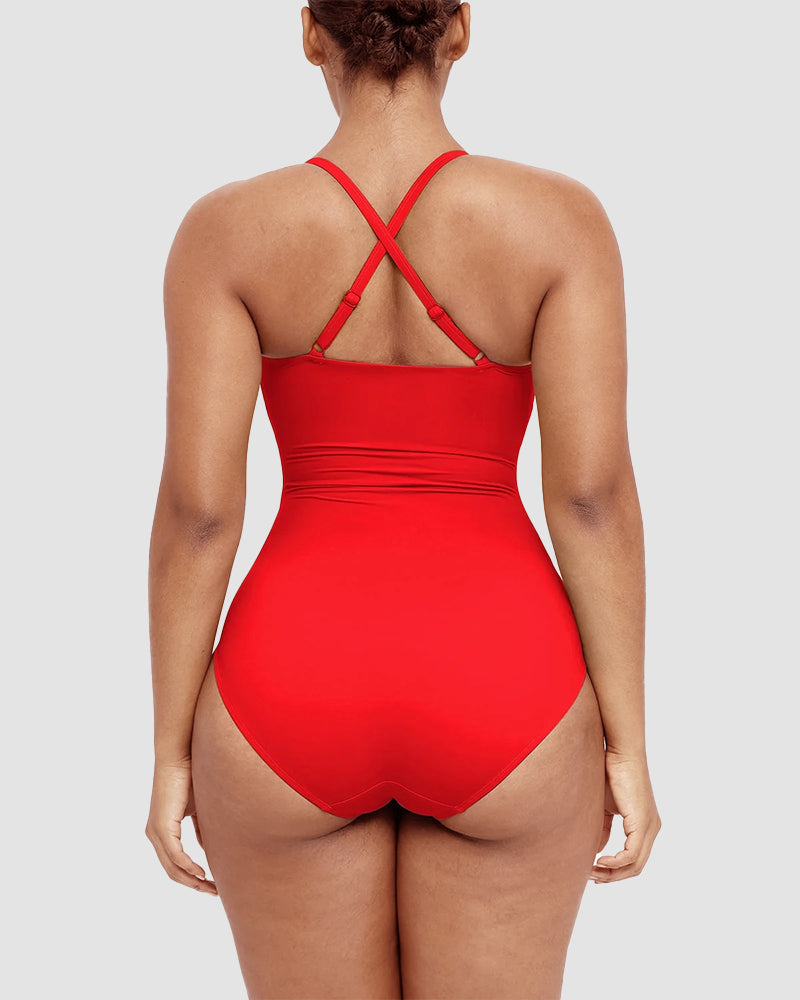 Icone™ ShapingSwimsuit: Élégant Bretelles Croisées Dans Le Dos Moulant Maillot De Bain