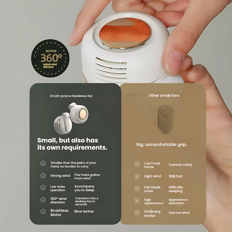 ClipFan - Mini Rechargeable Cou Et Taille Clip Sur Éventail