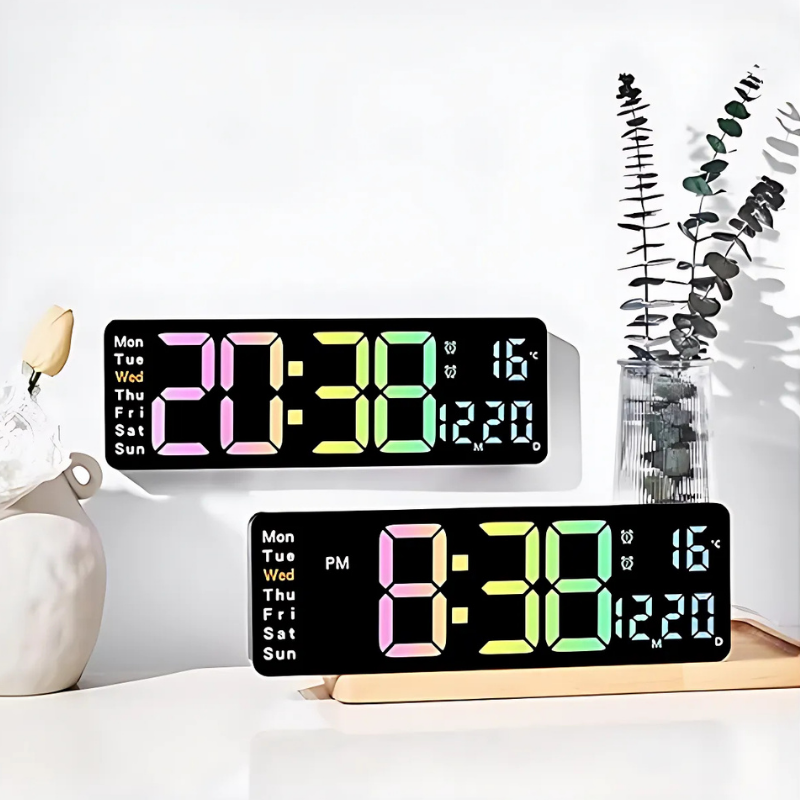 Globetrek° DigitalClock: Grand LED-Ecran Affichage Horloge Numérique