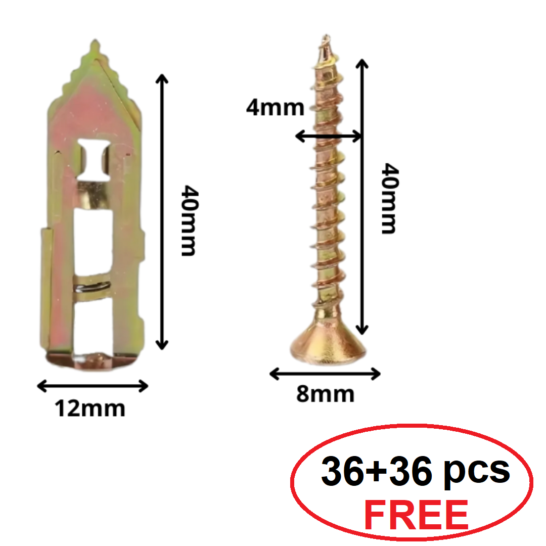 WallScrews - Haute Qualité Usage Intensif Sans Perçage Vis Muralest Et Ancrages