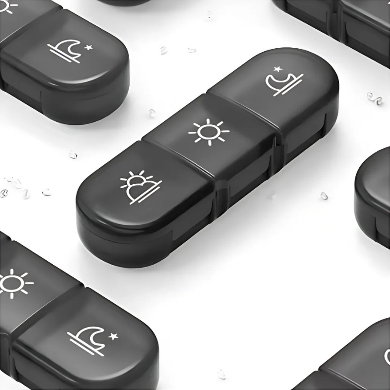 PillOrganizer 1+1 GRATUIT : Organisateur De Pilules Portable Rangement De Médicaments Quotidien Et Hebdomadaire