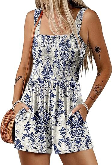 Icone™ SummerRomper: Romper D'Été Sans Manches À Encolure Carrée Pour Femmes