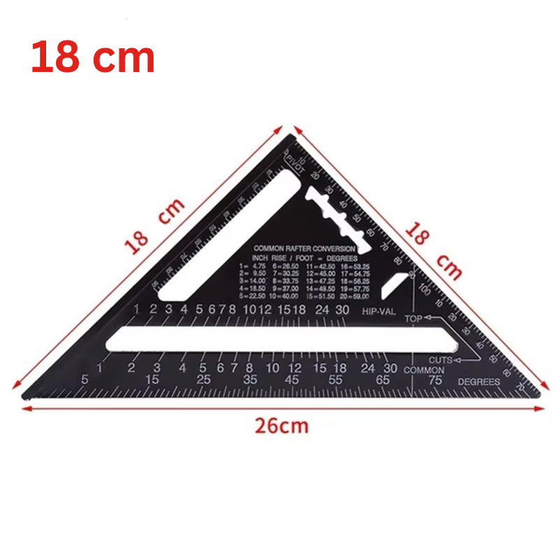 TriangleRuler - Règle Triangulaire en Alliage D'aluminium Pour le Travail du Bois