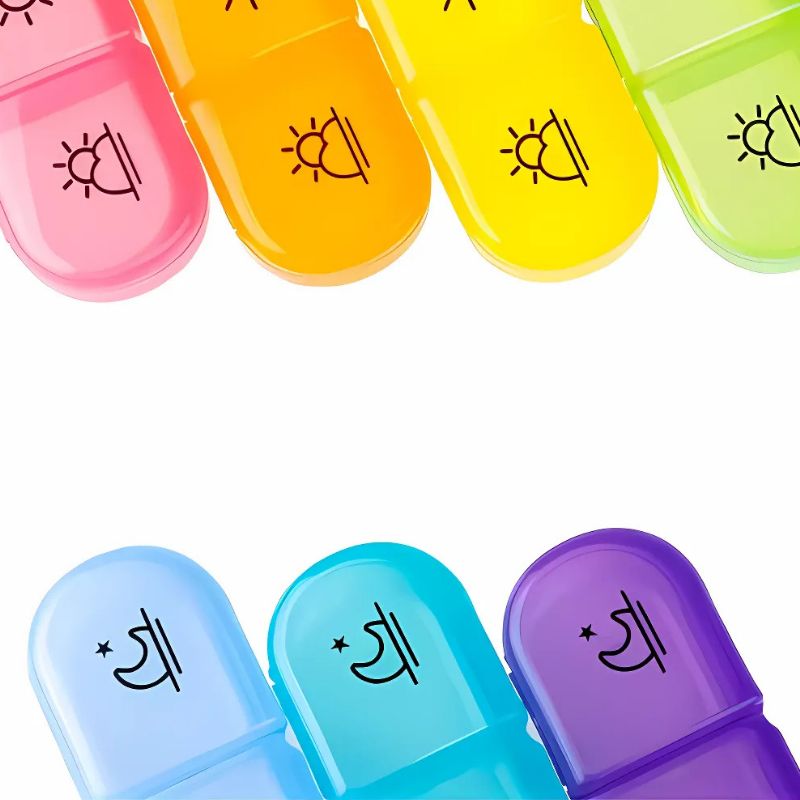 PillOrganizer 1+1 GRATUIT : Organisateur De Pilules Portable Rangement De Médicaments Quotidien Et Hebdomadaire