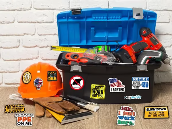 FunnyStickers: Pack D'Autocollants Imperméables Amusants A Col Bleu