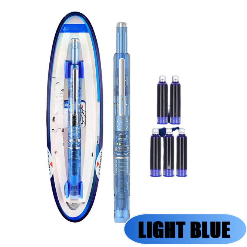 FountainPen - Stylo Plume Rétractable Et Rechargeable Avec Cartouches D'Encre