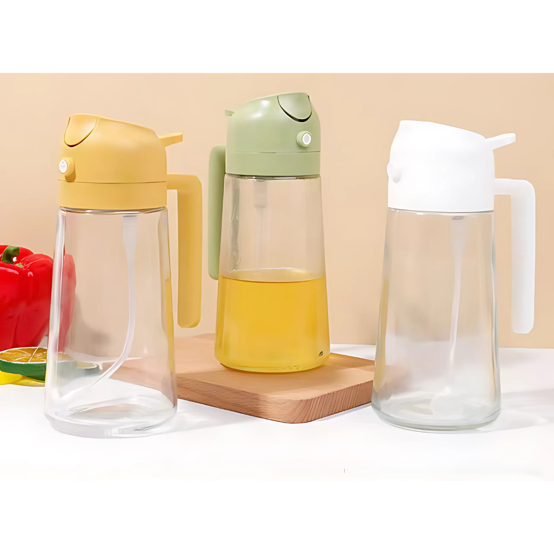 Globetrek° OilDispenser 1+1 GRATUIT : 2 En 1 Verser Et Vaporiser Verre Distributeur D'Huile Et De Liquide