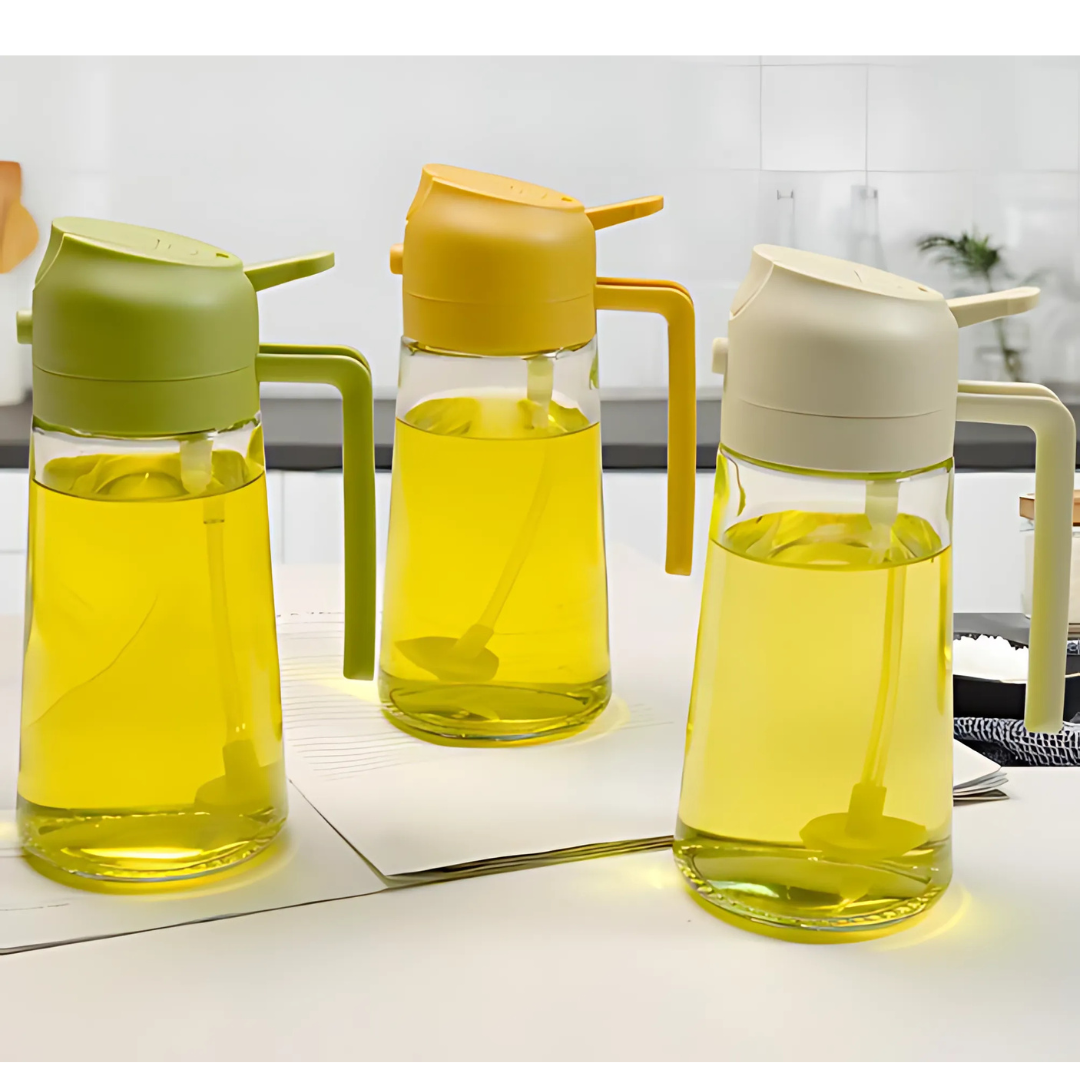 Globetrek° OilDispenser 1+1 GRATUIT : 2 En 1 Verser Et Vaporiser Verre Distributeur D'Huile Et De Liquide