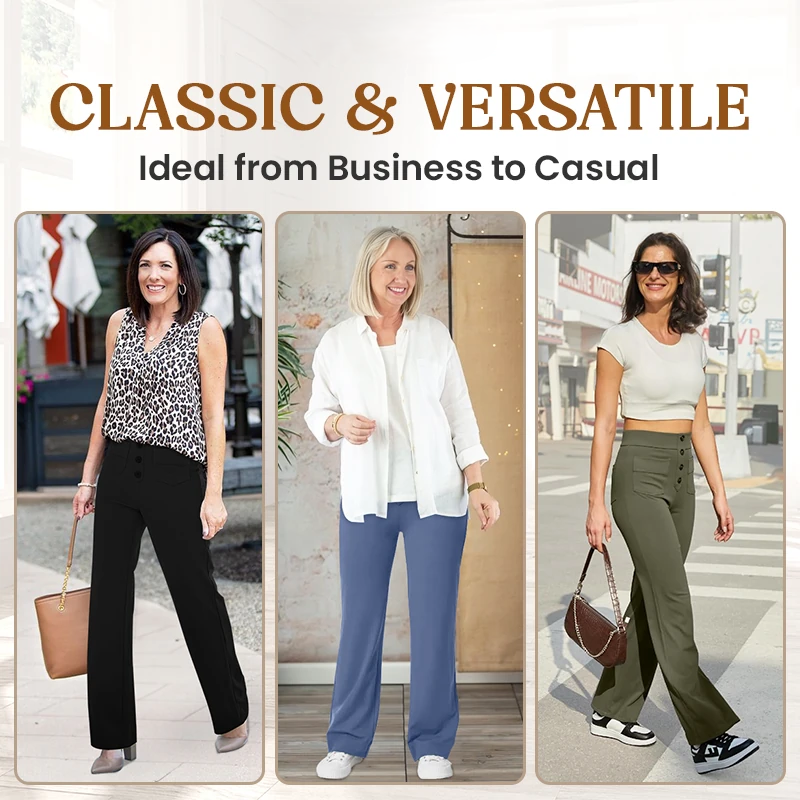 Icone™ FlexTrousers: Taille Haute Confort Tout Au Long De La Journée Flexible Pantalon