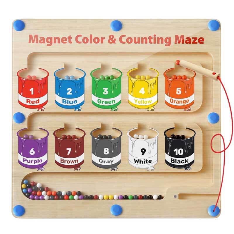 Kletshuts™ MagneticMaze - Jouet Labyrinthe De Couleurs Et De Chiffres