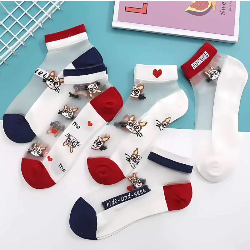 Happy™ MeshSocks: Respirant Confortable Amusant Design Maille Chaussettes Cheville