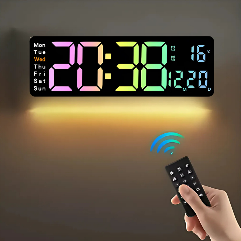 Globetrek° DigitalClock: Grand LED-Ecran Affichage Horloge Numérique