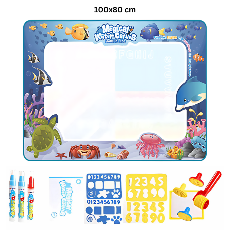 Kletshuts™ WaterCanvas: Ensemble Réutilisable Toile Doodle D’Eau Pour Enfants
