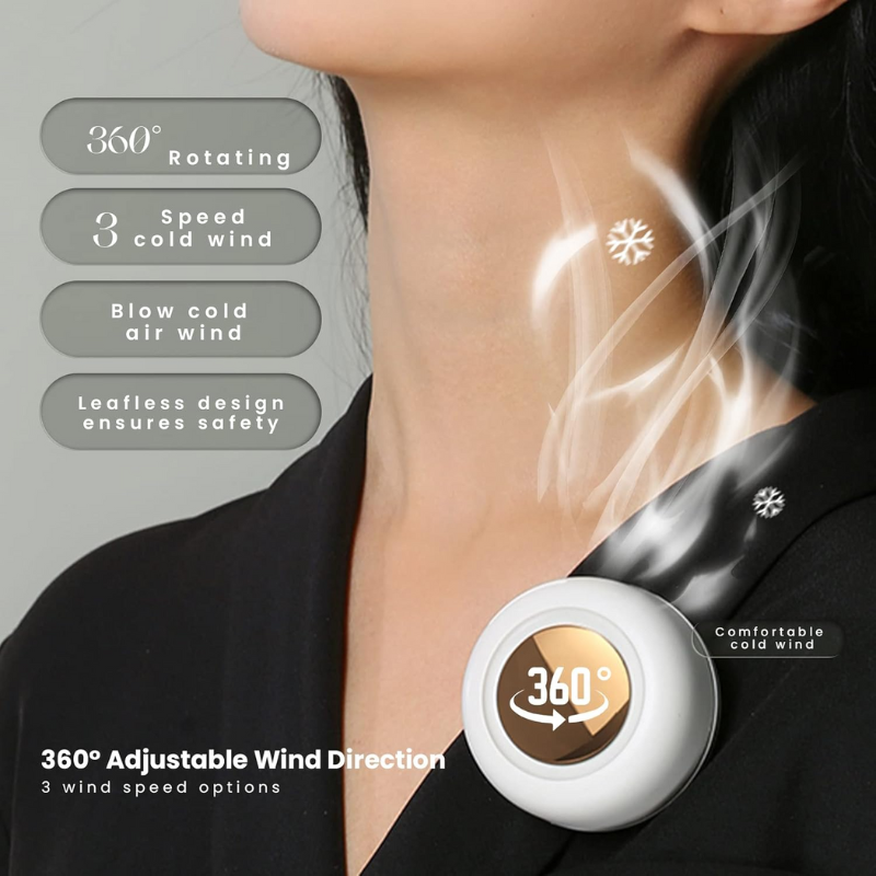 ClipFan - Mini Rechargeable Cou Et Taille Clip Sur Éventail
