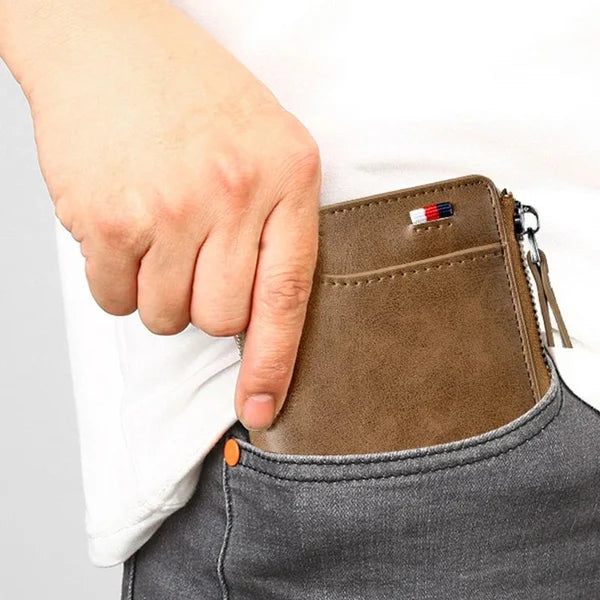 Icone™ ZippyWallet: Portefeuille En Cuir Zippé Pour Homme Avec Protection RFID