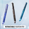 FountainPen - Stylo Plume Rétractable Et Rechargeable Avec Cartouches D'Encre