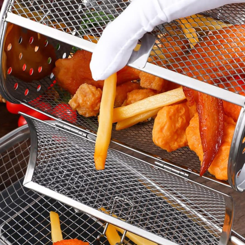 Globetrek° RotatingGrill: Acier Inoxydable Rotative Cuisson, Friture Et Grillades Cage