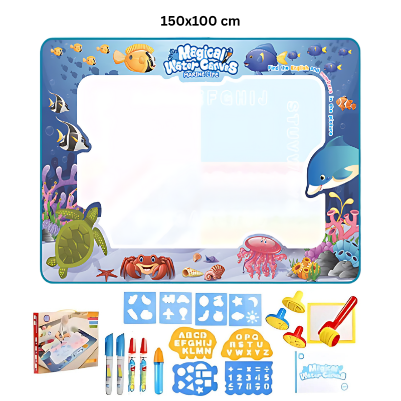 Kletshuts™ WaterCanvas: Ensemble Réutilisable Toile Doodle D’Eau Pour Enfants
