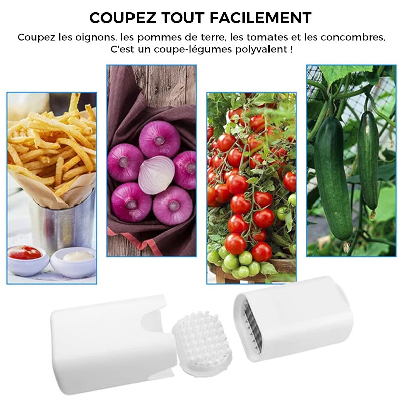 Globetrek° VeggieChopper: Acier Inoxydable Fruits Et Légumes Hachoir Multi