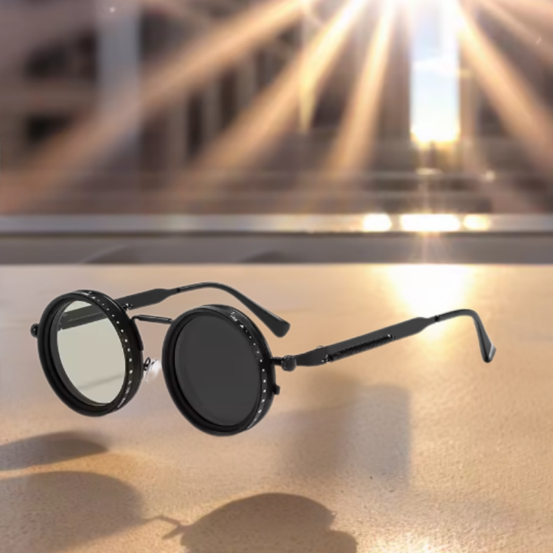 AdjustableSunglass: De Lumière Vive A Faible Luminosité Ajustable Dimming Lunettes De Soleil Avec Cas