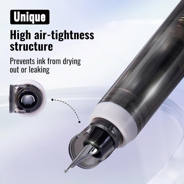 FountainPen - Stylo Plume Rétractable Et Rechargeable Avec Cartouches D'Encre