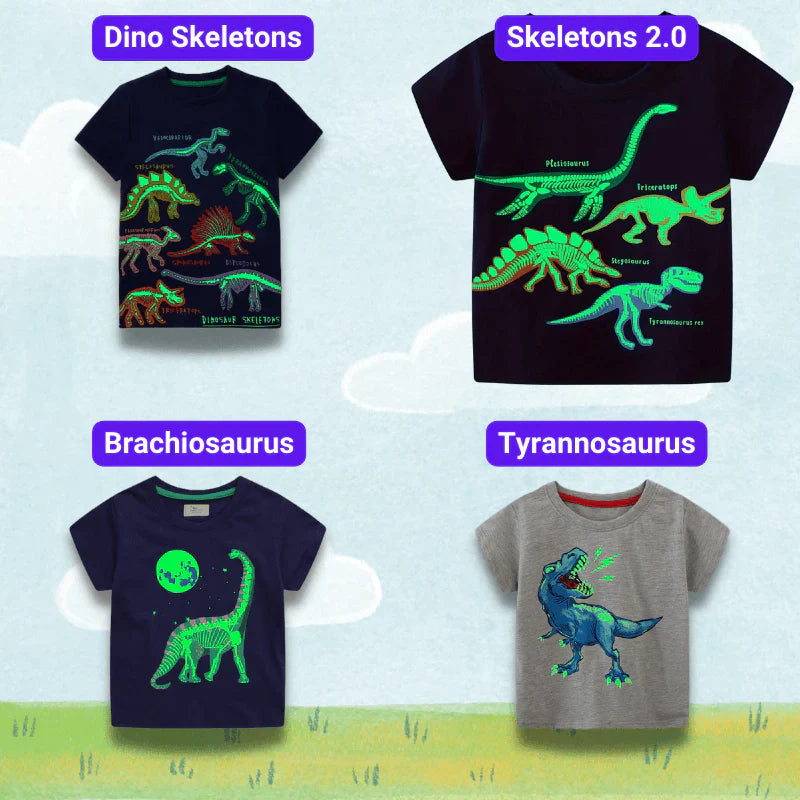 Icone™ DinoShirt: T-shirt Dinosaure Phosphorescent Pour Enfant