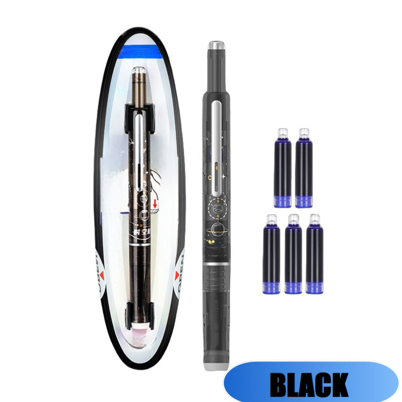 FountainPen - Stylo Plume Rétractable Et Rechargeable Avec Cartouches D'Encre