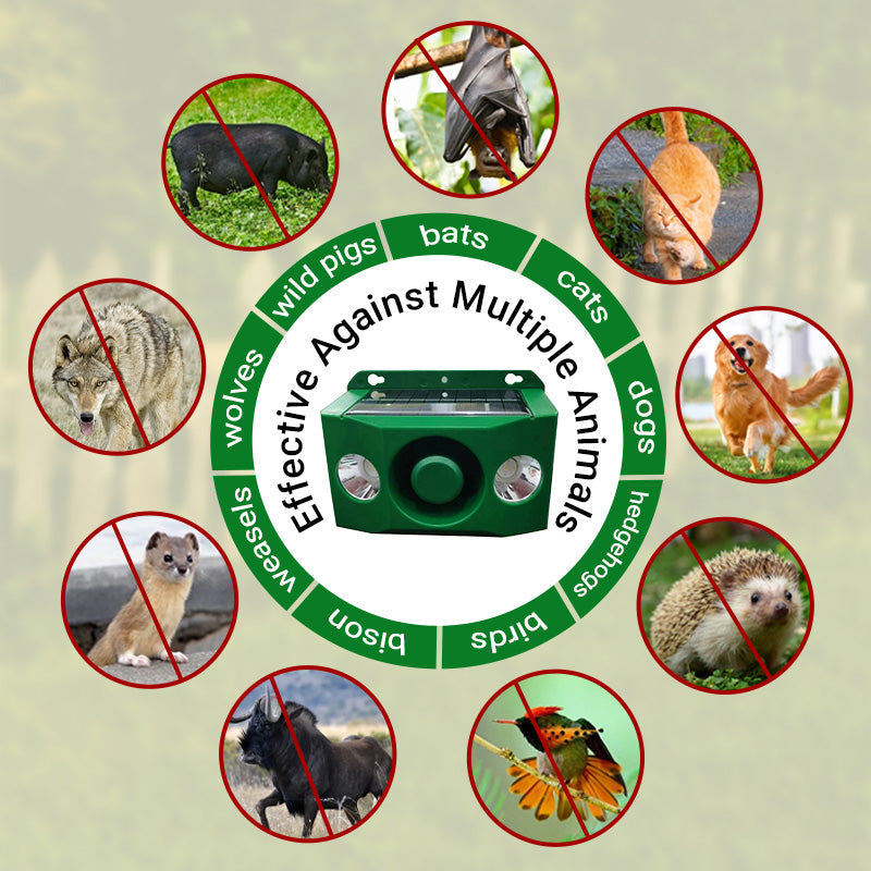 LightAlert - Répulsif Pour Animaux Lumière D'Alerte Et Son Alimentation Solaire Outil D'Avertissement
