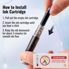 FountainPen - Stylo Plume Rétractable Et Rechargeable Avec Cartouches D'Encre
