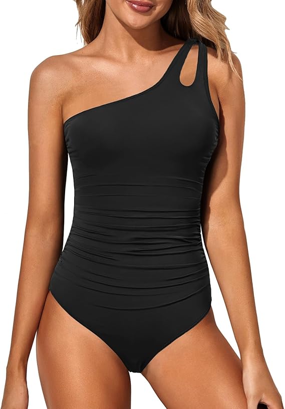Icone™ StylishSwimsuit: Côté Bretelle Une Épaule Style Courbe Ajuster Maillot De Bain