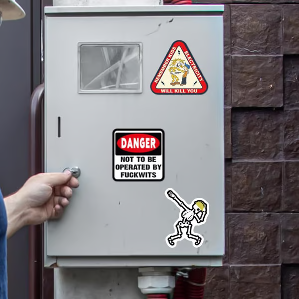 FunnyStickers: Pack D'Autocollants Imperméables Amusants A Col Bleu