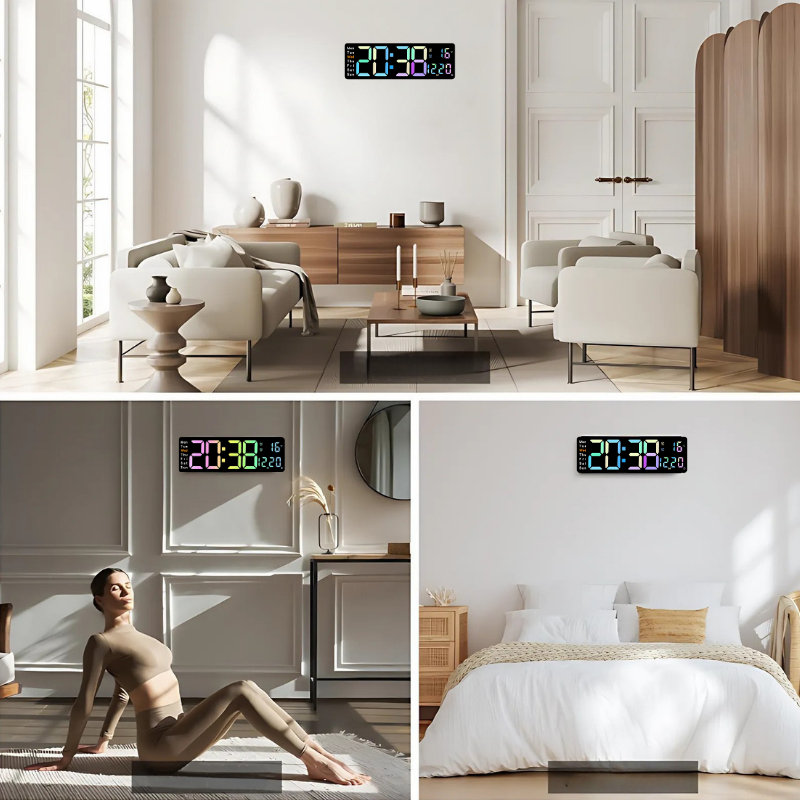 Globetrek° DigitalClock: Grand LED-Ecran Affichage Horloge Numérique