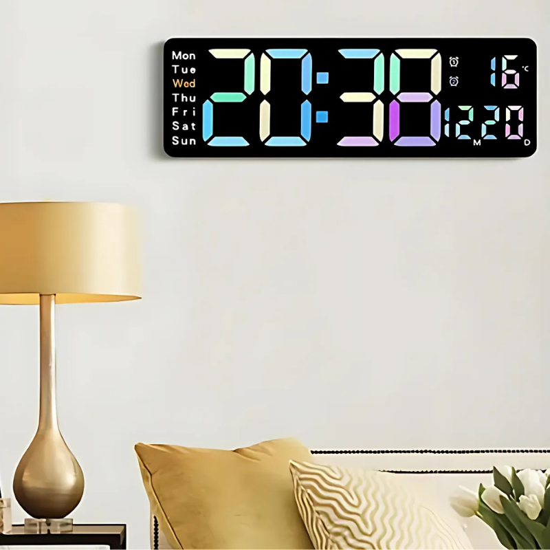 Globetrek° DigitalClock: Grand LED-Ecran Affichage Horloge Numérique