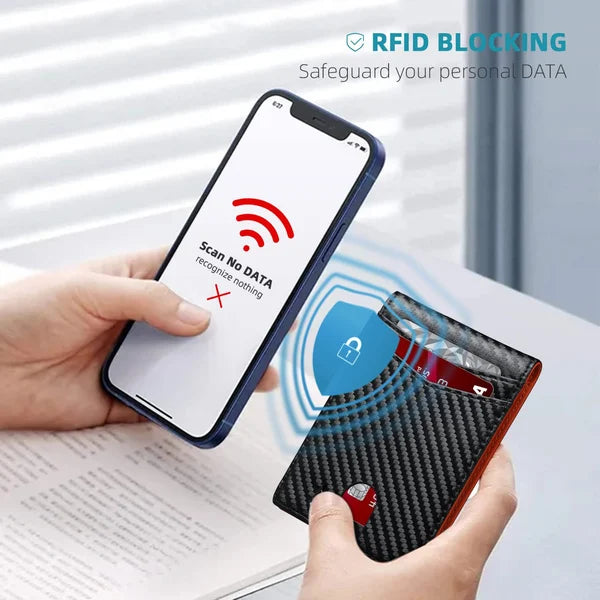 Icone™ SlimWallet - Portefeuille RFID Ultra Fin Et Sécurisé En Cuir Pour Hommes