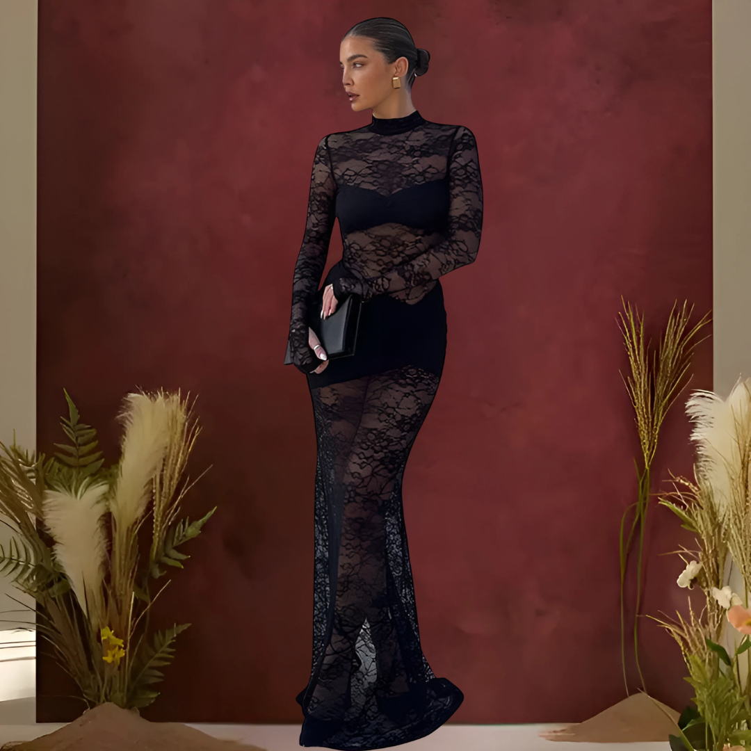Icone™ LaceDress: Sexy Ajusté Confortable Col Rond Robe En Dentelle