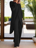 Icone™ ClassicSet: Classique Longue Manches Avec Chic Devant Fente Haut Et Pantalon Ensemble