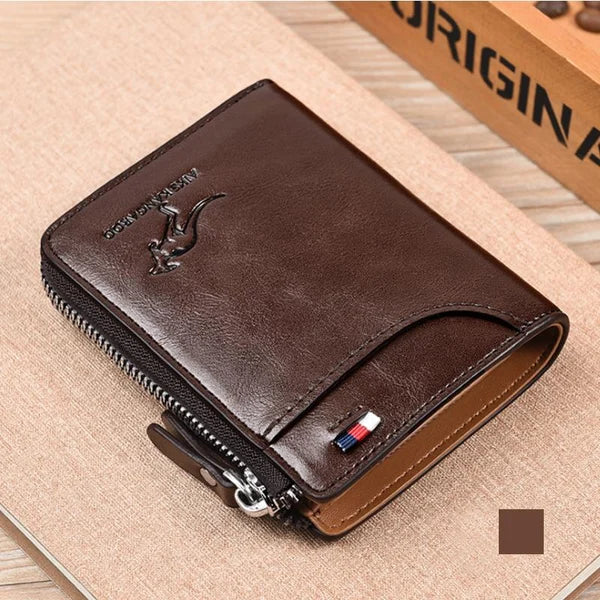 Icone™ ZippyWallet: Portefeuille En Cuir Zippé Pour Homme Avec Protection RFID
