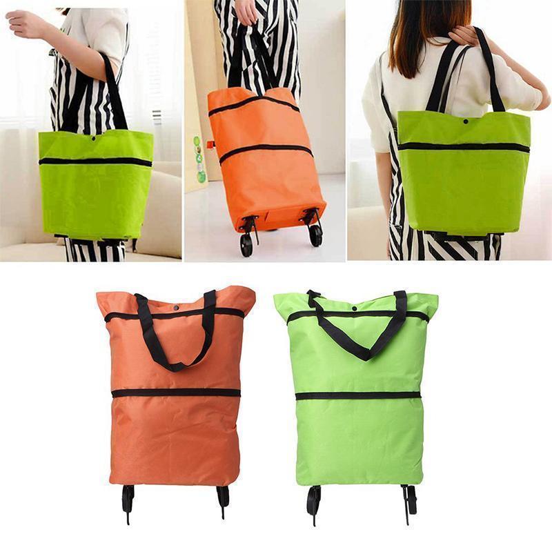 Icone™ GroceryBag 1+1 GRATUIT: Sac À Provisions Grande Capacité Avec Roulettes Pliables