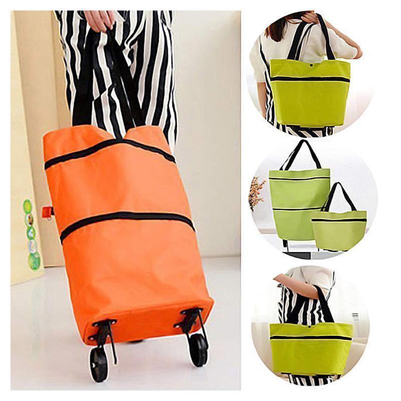 Icone™ GroceryBag 1+1 GRATUIT: Sac À Provisions Grande Capacité Avec Roulettes Pliables