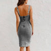 Icone™ DenimDress: Robe Ajustée En Denim Avec Fente Et Bretelles Réglables