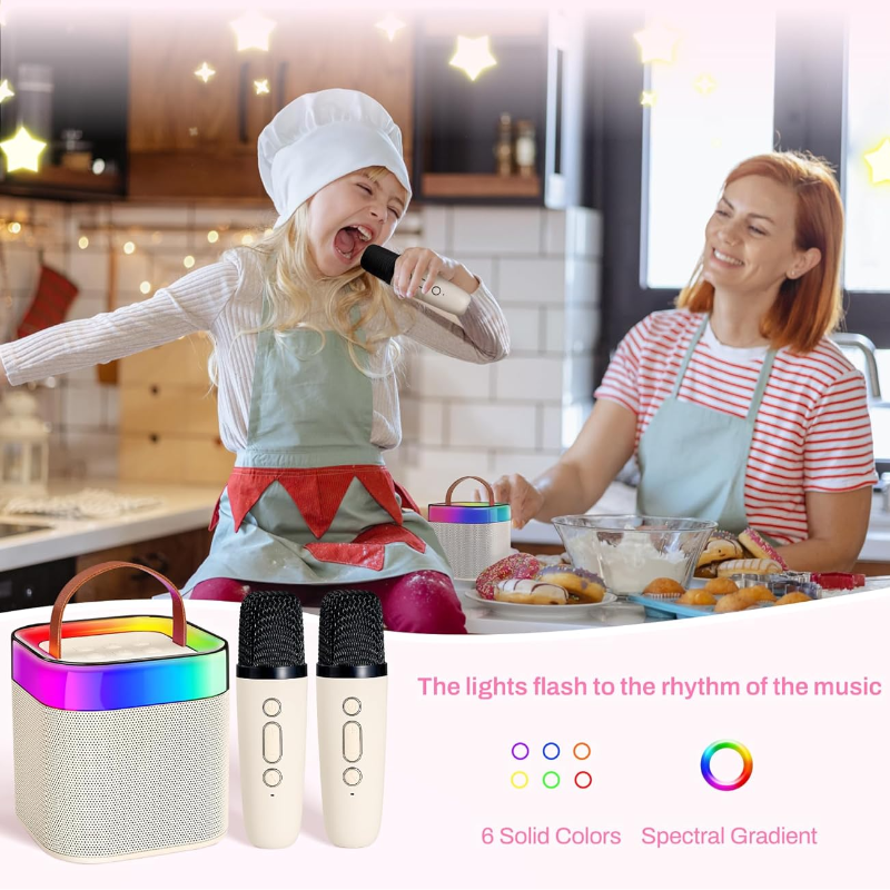 KaraokePro – Mini Machine De Karaoké Avec Microphones Sans Fil