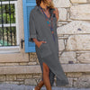Icone™ ShirtDress: Fluide Chemise Fente Latérale Robe