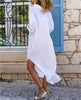 Icone™ ShirtDress: Fluide Chemise Fente Latérale Robe