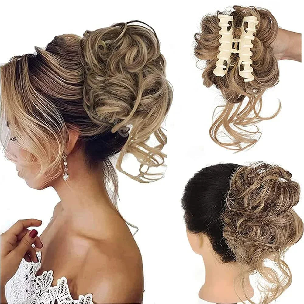 Rose® CurlyBun: Chignon Bouclé Instantané Pince À Cheveux