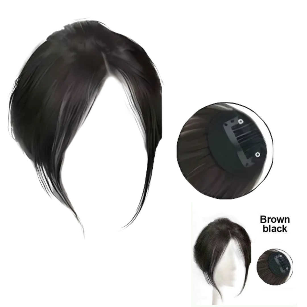 Rose® HairBangs 1+1 GRATUIT: Partiel Cheveux Frange Devant Postiche Agrafe