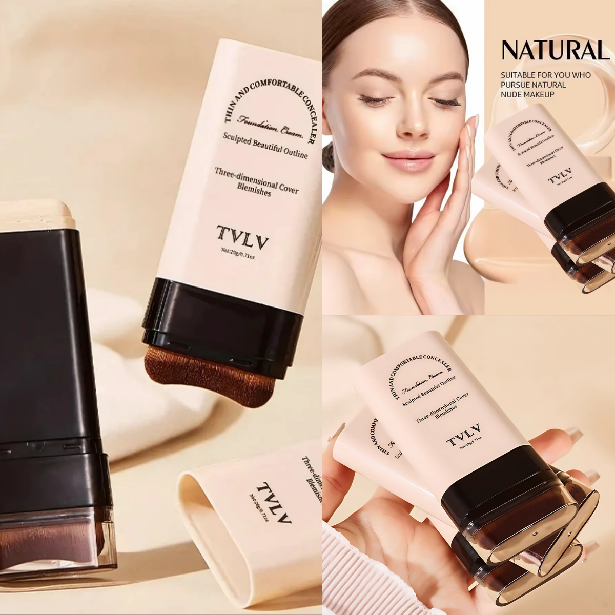 FoundationStick 1+1 GRATUIT: Lisse Naturelle Couvrance Fond De Teint Stick Sur Le Aller