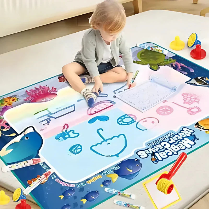Kletshuts™ WaterCanvas: Ensemble Réutilisable Toile Doodle D’Eau Pour Enfants