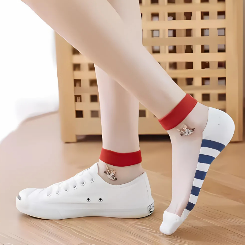 Happy™ MeshSocks: Respirant Confortable Amusant Design Maille Chaussettes Cheville