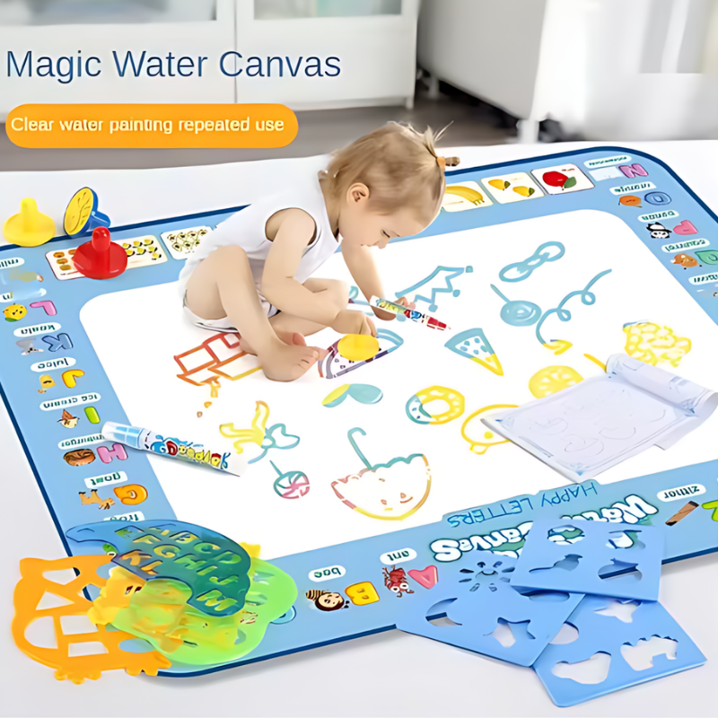 Kletshuts™ WaterCanvas: Ensemble Réutilisable Toile Doodle D’Eau Pour Enfants