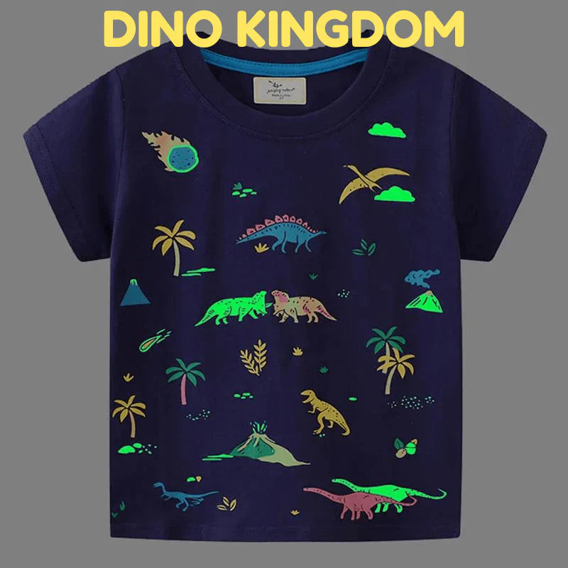Icone™ DinoShirt: T-shirt Dinosaure Phosphorescent Pour Enfant